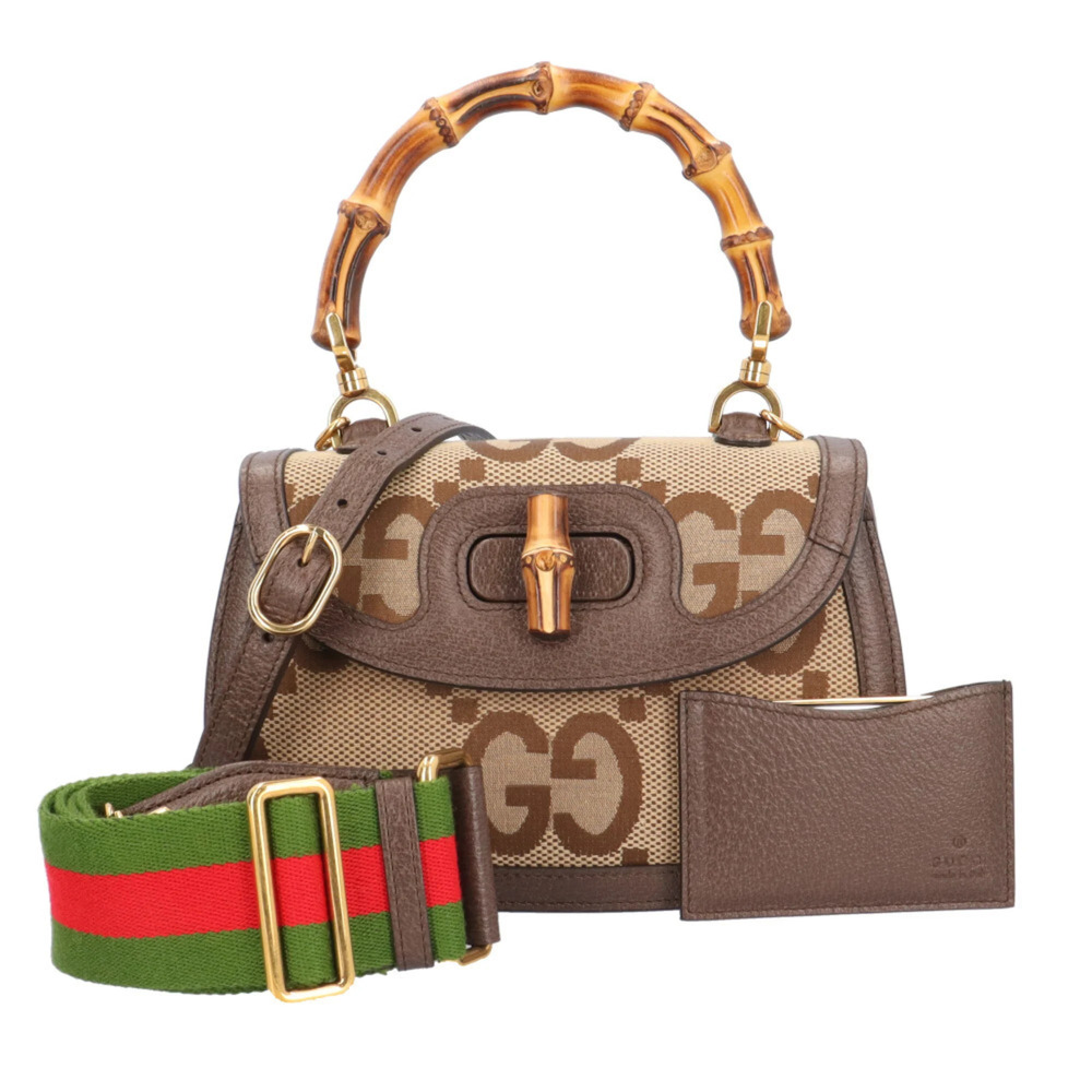 Gucci Small Bag Bamboo 1947 Shoulder Handbag 675797 Brown Women's GUCCI 2-way